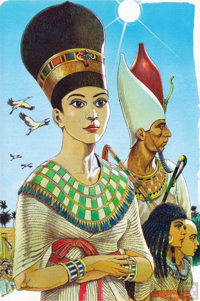 Nefertiti,Ekhnaton e le loro figlie
